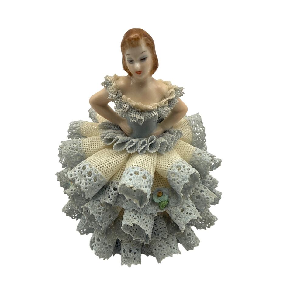 Porcelain Lace figurine, Irish Dresden Mary-Ann Vintage